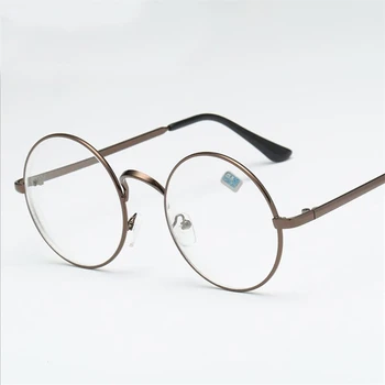 Студентът Късогледство Очила Дамски Мъжки Метални Кръгли Очила Със Степен на късогледство Очила с Диоптър-1 -1,5 -2 -2,5 -3 -3,5 -4,0 1