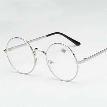 Студентът Късогледство Очила Дамски Мъжки Метални Кръгли Очила Със Степен на късогледство Очила с Диоптър-1 -1,5 -2 -2,5 -3 -3,5 -4,0 2