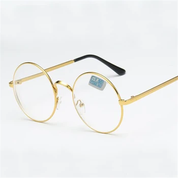 Студентът Късогледство Очила Дамски Мъжки Метални Кръгли Очила Със Степен на късогледство Очила с Диоптър-1 -1,5 -2 -2,5 -3 -3,5 -4,0 5