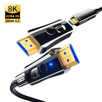Съвместим с HDMI и оптичен кабел, 100 М 8 До @ 60 Hz 4 До @ 120 Hz Micro HDMI-съвместим кабел от мъжете на мъжа fibra optica HDR 48Gpbs HDCP 2.2 / 2.3