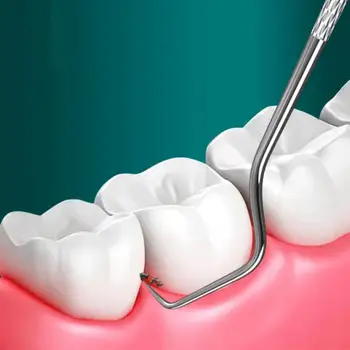 4 бр./компл. Клечка за зъби Лесна за използване на Преносима Дълбоко Почистване на Ключодържател от Неръждаема Стомана за Всекидневния Живот на клечка за Зъби 5