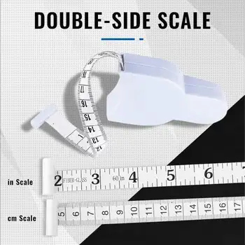 Двойна Измервателна Линийка Scale150cm/60 Инча, Автоматична Телескопична Измервателна Линийка за Измерване на Тялото, Шивашки