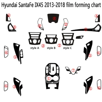 5d Стикери От карбон За Hyundai SantaFe IX45 2013-18 Вътрешна Централна контролен Панел Дръжки на Вратите Етикети Аксесоари За Полагане на автомобили