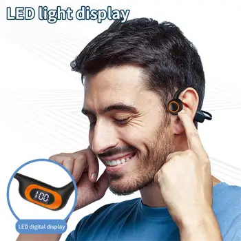 AKZ-G3 Bluetooth Слушалки с Костна проводимост V5.3, Ухото куки, Безжични Спортни Слушалки с въздушна Проводимост, Подкрепа TF карта, За да улици 0