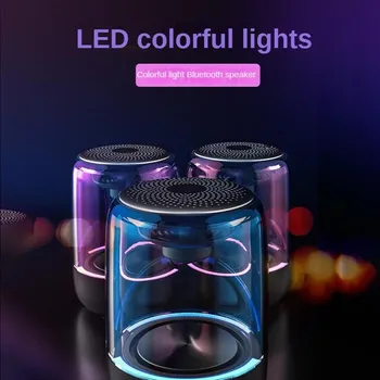 Мобилен Телефон с Bluetooth Високоговорител Високо качество на Цветни Светлини Безжичен Малък Звук Кутия Субуфер Преносим Дома Мини-Подарък 4