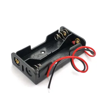Черна Пластмаса 2 *AA Батерия Кутия За Съхранение за Носене 2 Слот Начин само Батерии Клип на Притежателя Контейнер С Тел Оловен Пин AA от 1,5 1