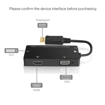 DUPILINK Displayport DP към HDMI-съвместим DVI-VGA Адаптер 1080P Кабел Конвертор С Дисплейным Порт За КОМПЮТЪР, Лаптоп, Проектор 4
