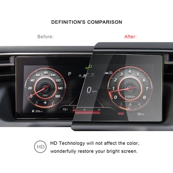 RUIYA Кола Протектор на Екрана За Tucson NX4 2021 10,25-Инчов LCD-Дисплей на Арматурното Табло Авто Аксесоари За Интериора на Втвърдени Филм