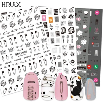 HNUIX 1 бр. Алфавитные стикери за нокти 3D стикер САМ чар за нокти подпечатан с букви Стикер за дизайн на ноктите деликатен лигав режа ноктите