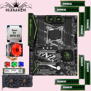 Дънна платка HUANANZHI X99-F8 с SSD-карам 512G Процесор Xeon 2678 V3 Процесора охладител Оперативна памет 64G (8 *8G) DDR4 REG ECC видео карта GTX1660 6G