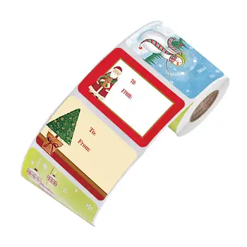 250 Броя Коледни Етикети Плик Уплътняване на Хартиени Етикети Подарък Кутия Етикет за Празника на Бижута Ръчна изработка Канцеларски материали 0