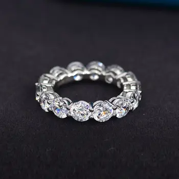 Нов женски пръстен от сребро S925 проба с инкрустация от высокоуглеродистого на диаманта през 2022 г. се различава простият дизайн на бижута Rings