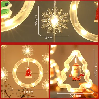 Коледен Декор Низ Венец Завеса LED Светлина За Сватба у Дома Коледно Дърво Украшение 2022 Навидад Коледен Подарък 2023 Нова Година 1