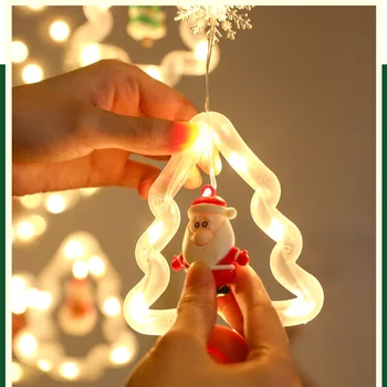 Коледен Декор Низ Венец Завеса LED Светлина За Сватба у Дома Коледно Дърво Украшение 2022 Навидад Коледен Подарък 2023 Нова Година 2