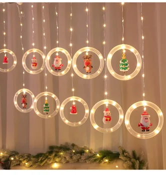 Коледен Декор Низ Венец Завеса LED Светлина За Сватба у Дома Коледно Дърво Украшение 2022 Навидад Коледен Подарък 2023 Нова Година 4