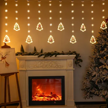 Коледен Декор Низ Венец Завеса LED Светлина За Сватба у Дома Коледно Дърво Украшение 2022 Навидад Коледен Подарък 2023 Нова Година 5