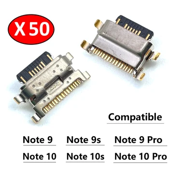 50 бр. USB Порт За Зареждане Конектор за Зарядно Устройство Конектор за Док-станция За Xiaomi Redmi Note 9 9s 10 10s Pro 0