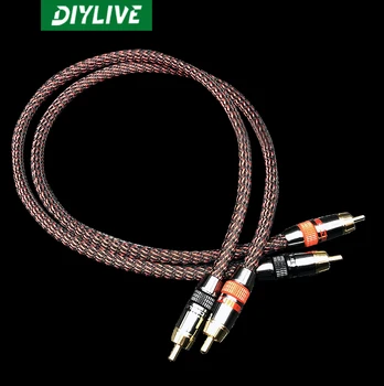DIYLIVE Hifi чудовище треска ниво двоен лотос главата аудио кабел RCA кабел сигнал треска аудио кабел 2