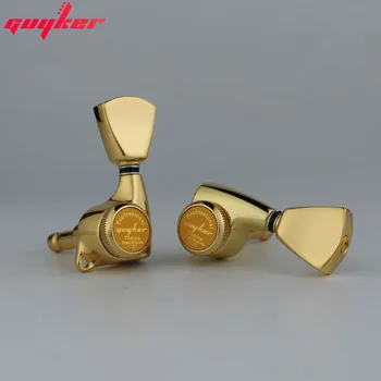 1 Комплект GUYKER Lock Gold Струнни Тунери електрическа китара за Двигатели Глави Тунери Трапециевидная Бутон
