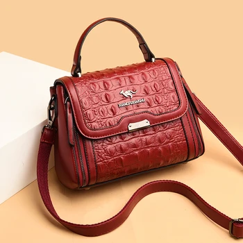 Дизайнерски чанти През рамо от Крокодилска кожа с петна, Модни Луксозни Маркови Дамски Чанти, Нови, Висококачествени Дамски Чанти-незабавни посланици, Bag-чанта 3