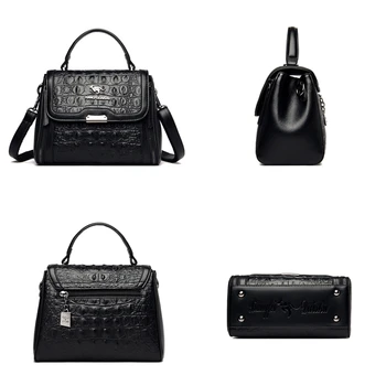 Дизайнерски чанти През рамо от Крокодилска кожа с петна, Модни Луксозни Маркови Дамски Чанти, Нови, Висококачествени Дамски Чанти-незабавни посланици, Bag-чанта 4