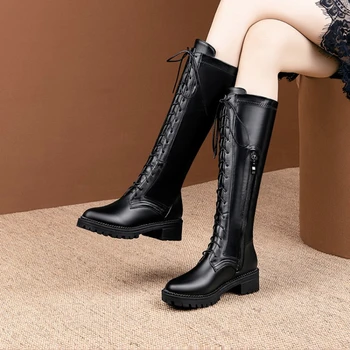 2020 г. Нови пикантни женски ботфорты над коляното дантела, големи размери 33-52, дамски обувки на платформа, високи ботуши до бедрата, zapatos de mujer 3