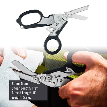 Ножици за Спешно реагиране Raptor Мултифункционални Външни Инструменти Нож за Колан и един елмаз Черен Нож За Колан Предпазен Чук 1