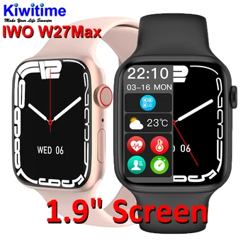 KIWITIME IWO W27 MAX Умен Часовник 1,9 Инчов Дисплей Bluetooth сърдечната Честота Женски Мъжки Смарт Часовници PK W37 Pro W17 W27 Актуализация