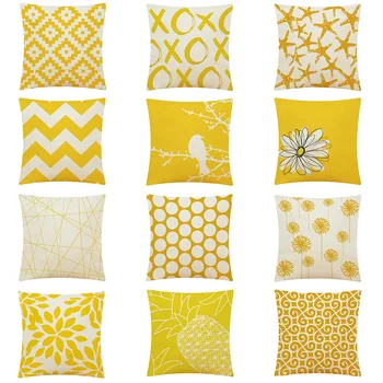 Ролки калъфки на седалките възглавници възглавници жълто на цвят модел геометрия уютни за декоративни капачки възглавници диван комплекти