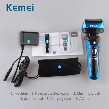 Kemei Акумулаторна Безжична Водоустойчив Мъжки Самобръсначка С LCD дисплей Функция за Бързо Подстригване Инструменти За Подстригване На Косата На Лицето 42 0