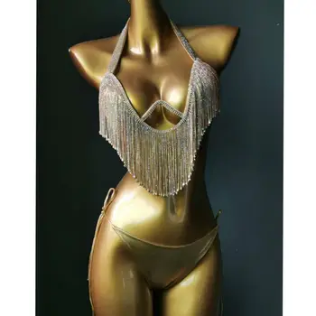 2021 Венера ваканция нов стил диамантени четката комплект бикини с пайети секси женски бански костюм, с блестящи камъни бански crystal плуване 0