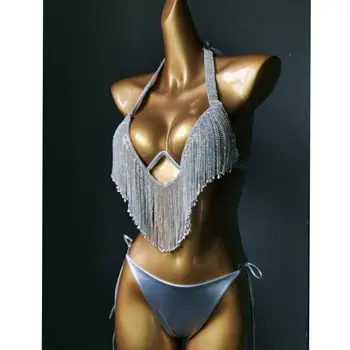 2021 Венера ваканция нов стил диамантени четката комплект бикини с пайети секси женски бански костюм, с блестящи камъни бански crystal плуване 4