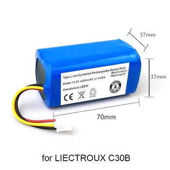 (За C30B) Оригинална батерия за робот-прахосмукачка LIECTROUX C30B, 14,4 6800 mah, литиева елемент, 1 бр./опаковане.