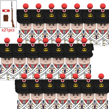 Военен Средновековен Френски Боец Британски Войници Пирати Фигурки Армейски Шотландски Фюзилер Градивните Елементи На Оръжие Тухлени Играчки 3