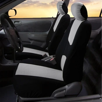 Калъфи за автомобилни седалки от Предната Двойка на черно и сиво, цветове Универсални Защитни Калъфи за седалките на водача и пътника Автомобилни Аксесоари 2