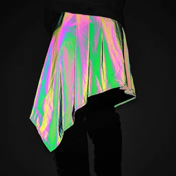 Нощен Клуб Хип-Хоп Мъже, Жени Стягам Ретро Цветни Светлоотразителни Поли Европа Америка Парти Танц На Улицата Мода Прилив 2021 3