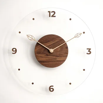 Нови стенни часовници творчески твърди дървени, стъклени часовници начало хол стенни часовници бижута часовници