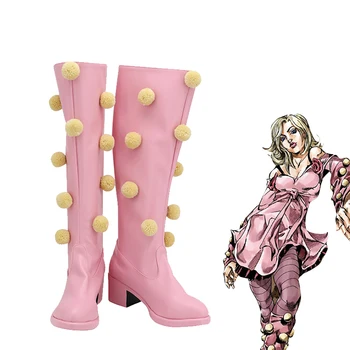 Jojo ' s Bizarre Adventure 7 Обувки за cosplay Lucy Стомана със Стоманена топка Lucy Steel Розови обувки По поръчка на Всякакви размери