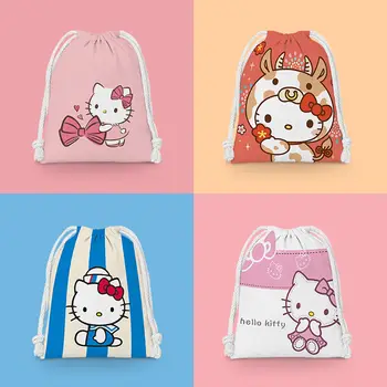 Sanrio Hello Kitty Bag От Съвсем Малък Модел На Сърцето За Момичета, Малко Тъканта, Чанта, Студентски Чанта За Съхранение На Дреболии, Косметичка, Преносима Чанта За Тоалетни Принадлежности