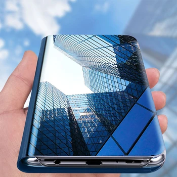 A415 Умен огледален калъф за Samsung Galaxy A41 (6,1 инча), калъф с магнитна закопчалка, кожен калъф Etui GalaxyA41 SM-A415F 41A SC-41A SCV48
