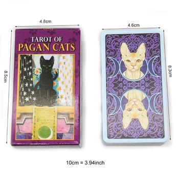 78 Карти, Колода Таро На Езическите Котки Пълна Английска Вечерни Игра На Карти Светилището Астрология, Гадаене На Карта Съдбата На Директна Доставка 5