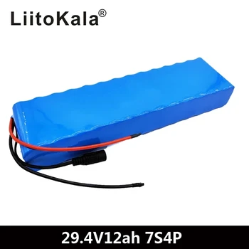 LiitoKala 7S4P 29,4 В 12Ah електрически мотор motor ebike скутер 24 литиево-йонна батерия 18650 литиева акумулаторна батерия 15A