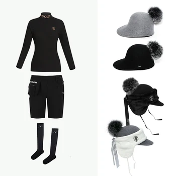 Корея, нова шапка за голф от вълнен плат, британска спортна солнцезащитная шапка за голф, дишаща, топла шапка-слушалка, есен и зима 0