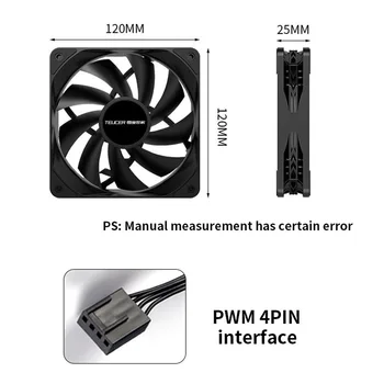 TEUCER PC Корпуса Fan PWM 4 Pin 120 мм Безшумен 12 СМ Вентилатор на Процесора Охладител, охлаждащ Вентилатор Вентилатор на Радиатора за Охлаждане на 12 Регулиране на Скоростта на вентилатора 4