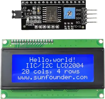 SunFounder IIC/I2C/TWI Сериен 2004/20x4 LCD Модул Щит за Arduino Uno/Mega2560 Д-направи си САМ