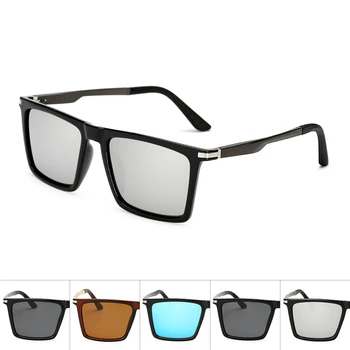 Поляризирани Квадратни Слънчеви Очила на Polaroid Aluminum Arms Мъжки Напълно Черни са големи слънчеви Очила за мъже и Жени слънчеви очила за Шофиране