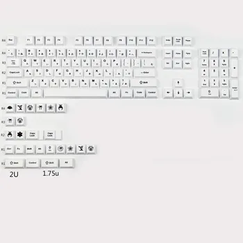 PBT Keycap Японска Череша Профил на 128 Комбинации Минималистичная Бяло Тема Keycap Сублимация на Коса 1,75 U 2U Промяна За Механична Клавиатура