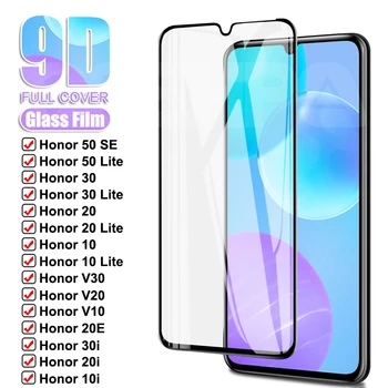 9D Защитно Стъкло За Huawei Honor 50 SE 9 Lite 30i 20i 10i 20E Закалено Стъкло Honor 10 20 30 Lite V30 V20 V10 Фолио За Екрана