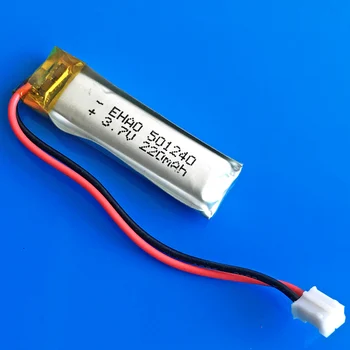 3,7-220 mah Lipo полимерна батерия Акумулаторна 501240 с жак JST 2,0 мм 2pin За слушалки, Bluetooth 2