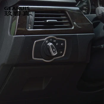 Автомобилен Стайлинг на Бутона за Включване на Фаровете Декоративна Рамка Седалка Тапицерия на Арматурното Табло, авто Вътрешна Формоване Стикер за BMW серия 3 E90 2